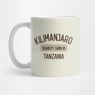 Mount Kilimanjaro - Tanzania - Highest Peak in Africa - Brown Retro Mug